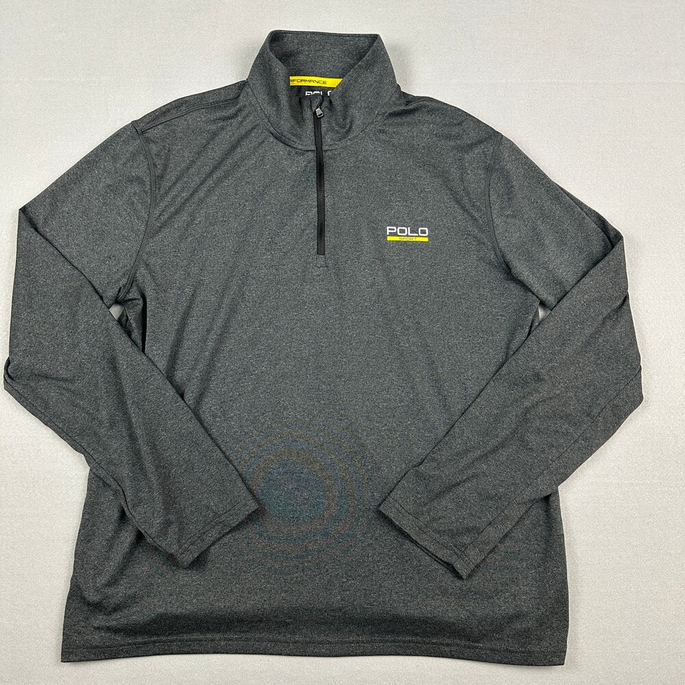 Polo Sport Ralph Lauren Sweater Men Large Gray 1/4 Zip Performance Thermovent L